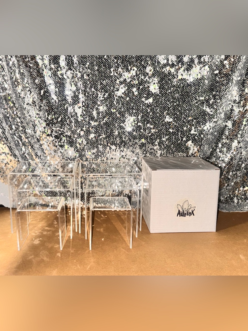 6-Piece Clear Acrylic Display Riser Set - Picture 2 of 5